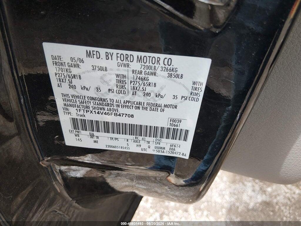 1FTPX14V46FB47708 2006 FORD F-150 photo no. 9