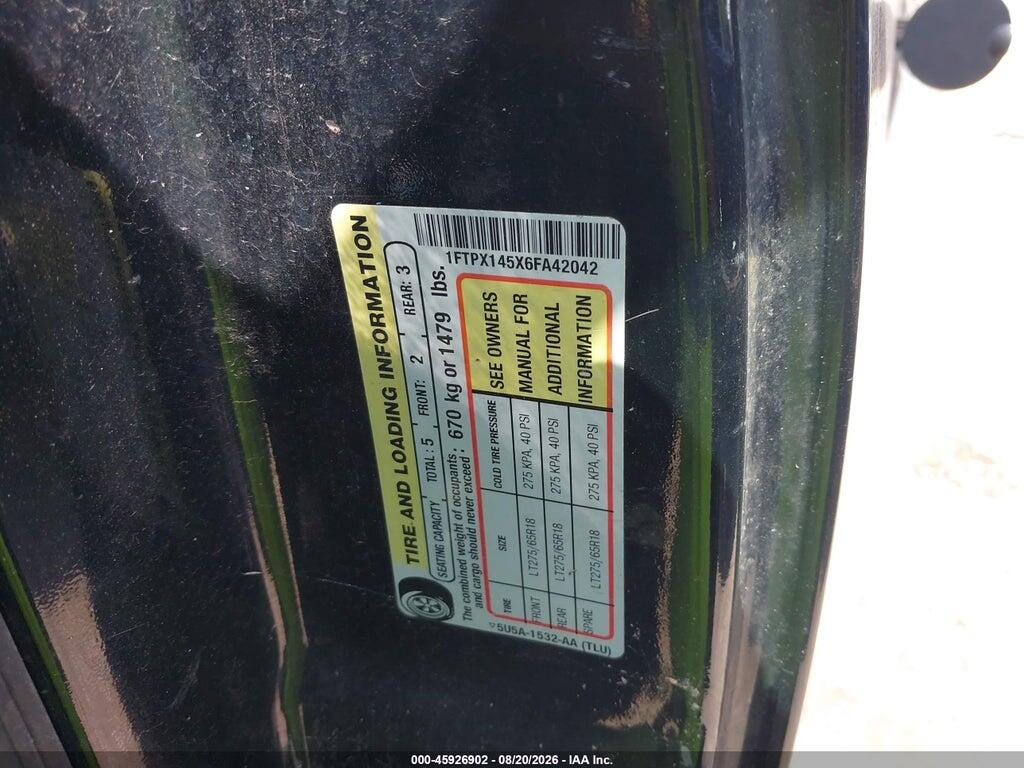 1FTPX145X6FA42042 2006 FORD F-150 photo no. 9