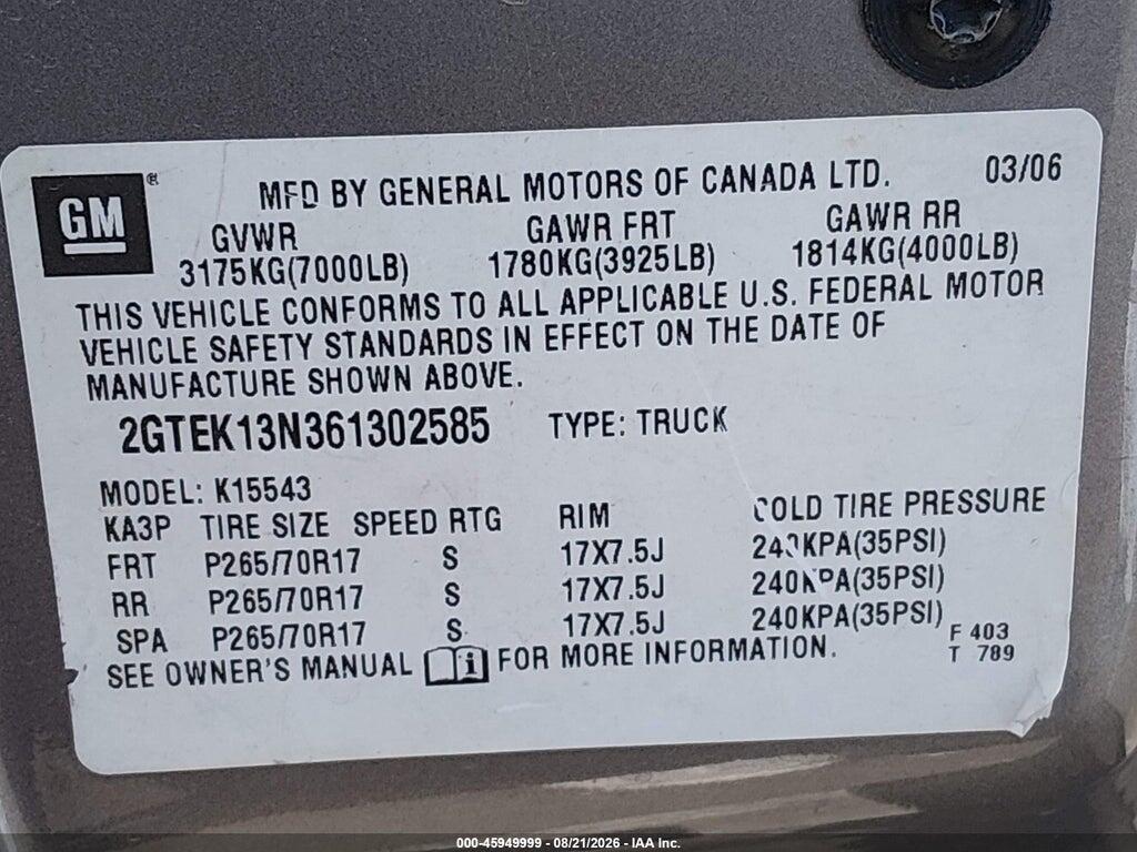 2GTEK13N361302585 2006 GMC SIERRA 1500 photo no. 9