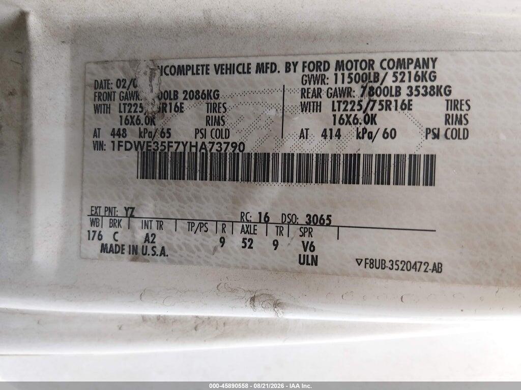 1FDWE35F7YHA73790 2000 FORD E-350 CUTAWAY photo no. 8