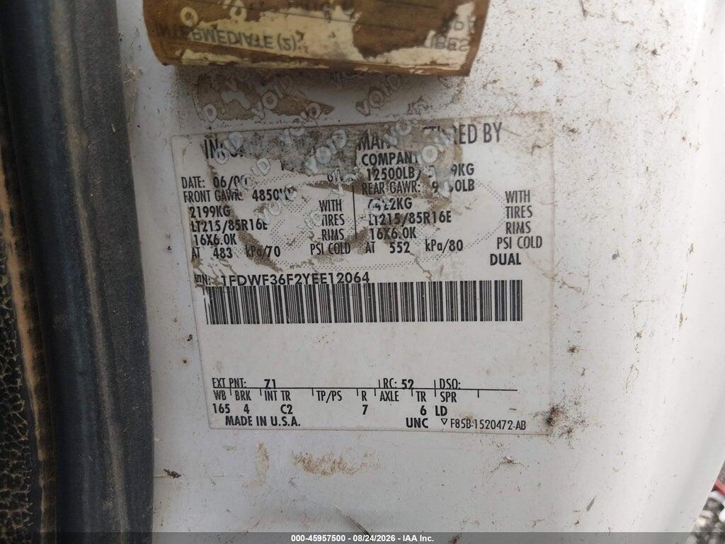 1FDWF36F2YEE12064 2000 FORD F-350 photo no. 8