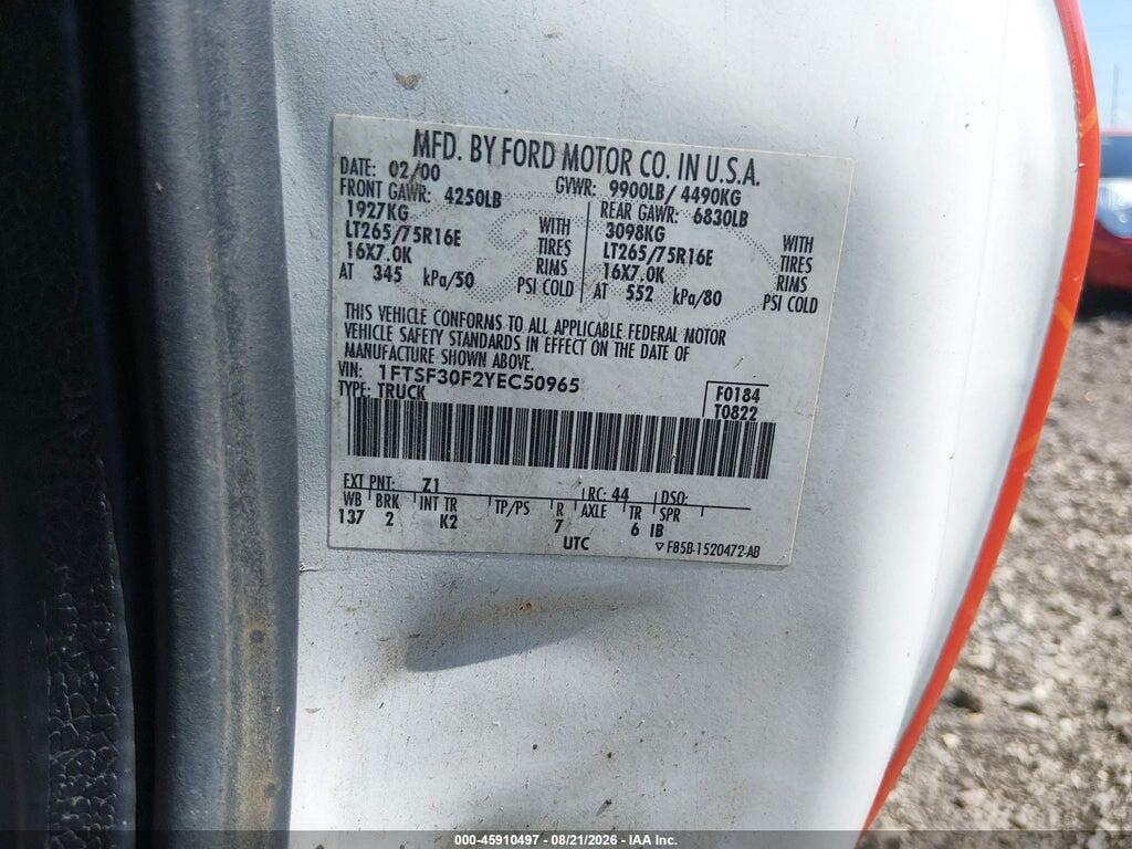 1FTSF30F2YEC50965 2000 FORD F-350 photo no. 9