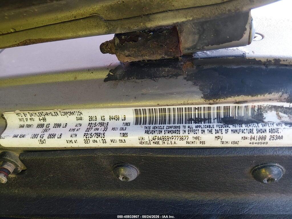 1J4FA49S9YP773677 2000 JEEP WRANGLER photo no. 9