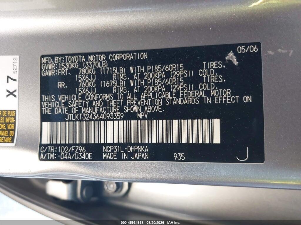 JTLKT324364093359 2006 SCION XB photo no. 9