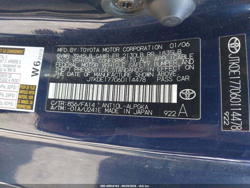 JTKDE177060114478 2006 SCION TC photo no. 9
