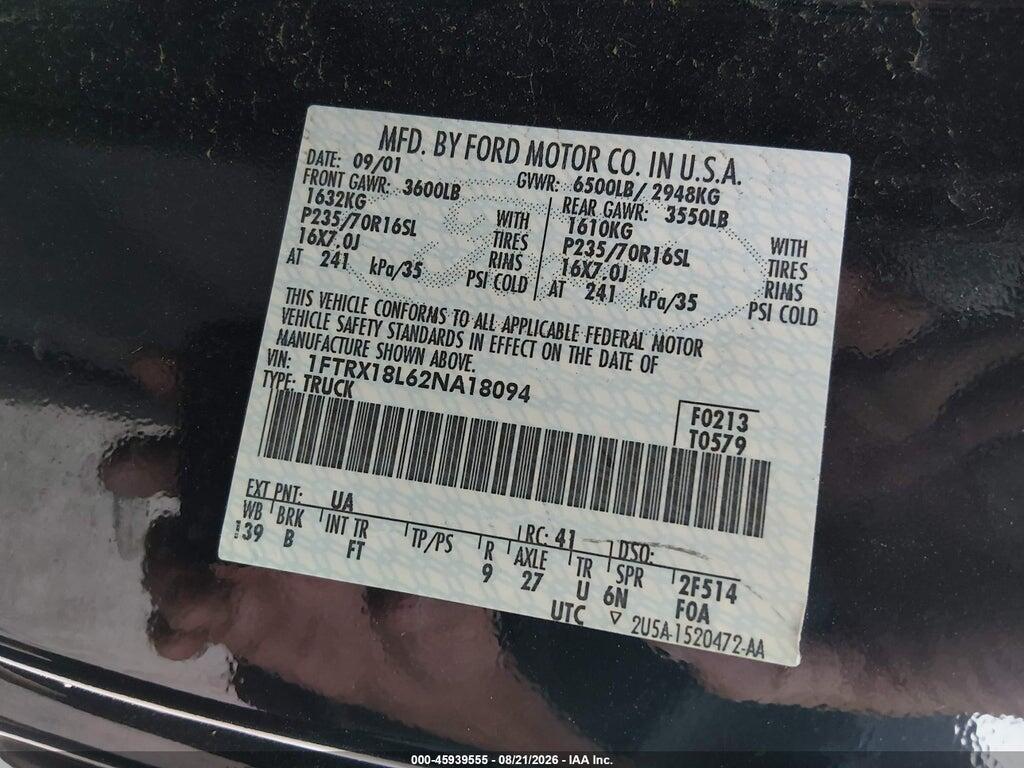 1FTRX18L62NA18094 2002 FORD F150 photo no. 9
