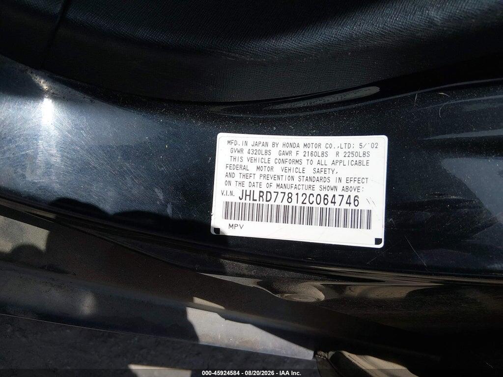 JHLRD77812C064746 2002 HONDA CR-V photo no. 9