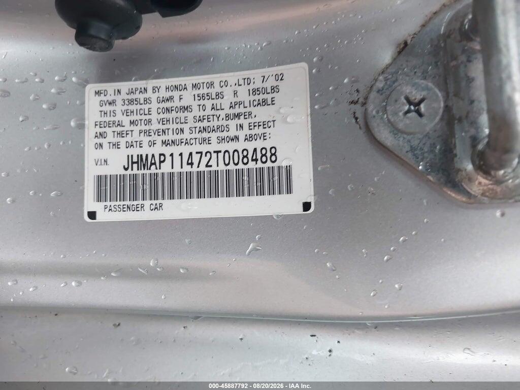 JHMAP11472T008488 2002 HONDA S2000 photo no. 9