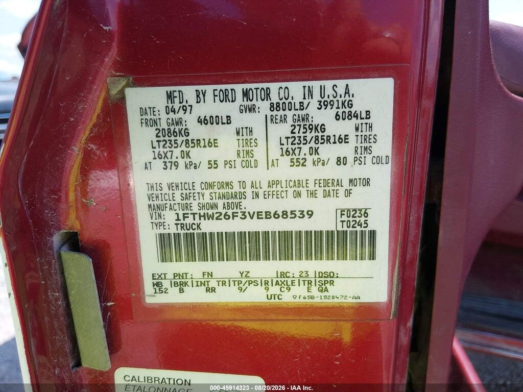 1FTHW26F3VEB68539 1997 FORD F-250 photo no. 9