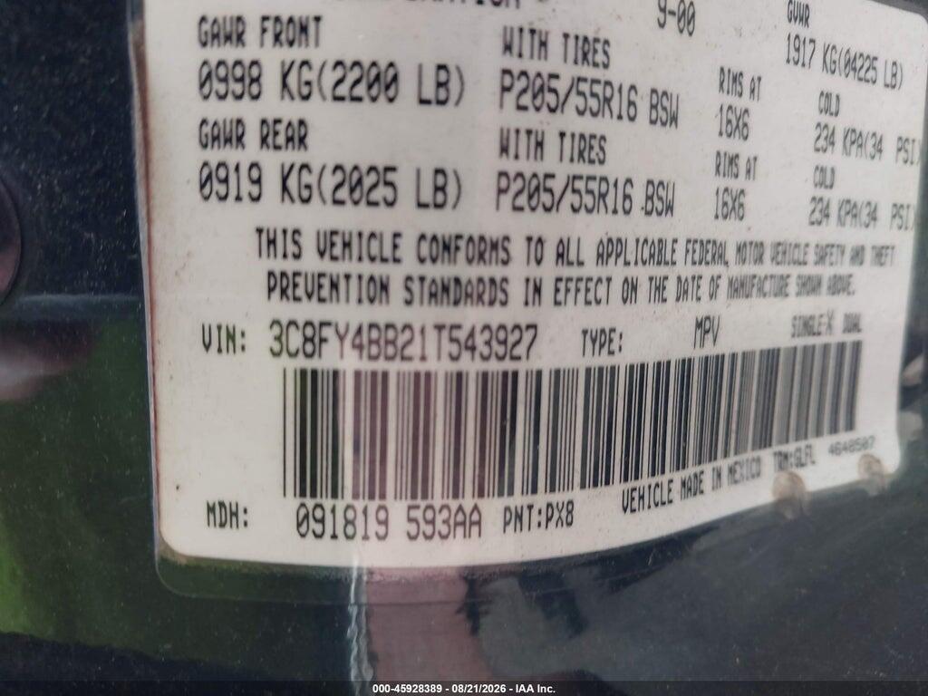 3C8FY4BB21T543927 2001 CHRYSLER PT CRUISER photo no. 9