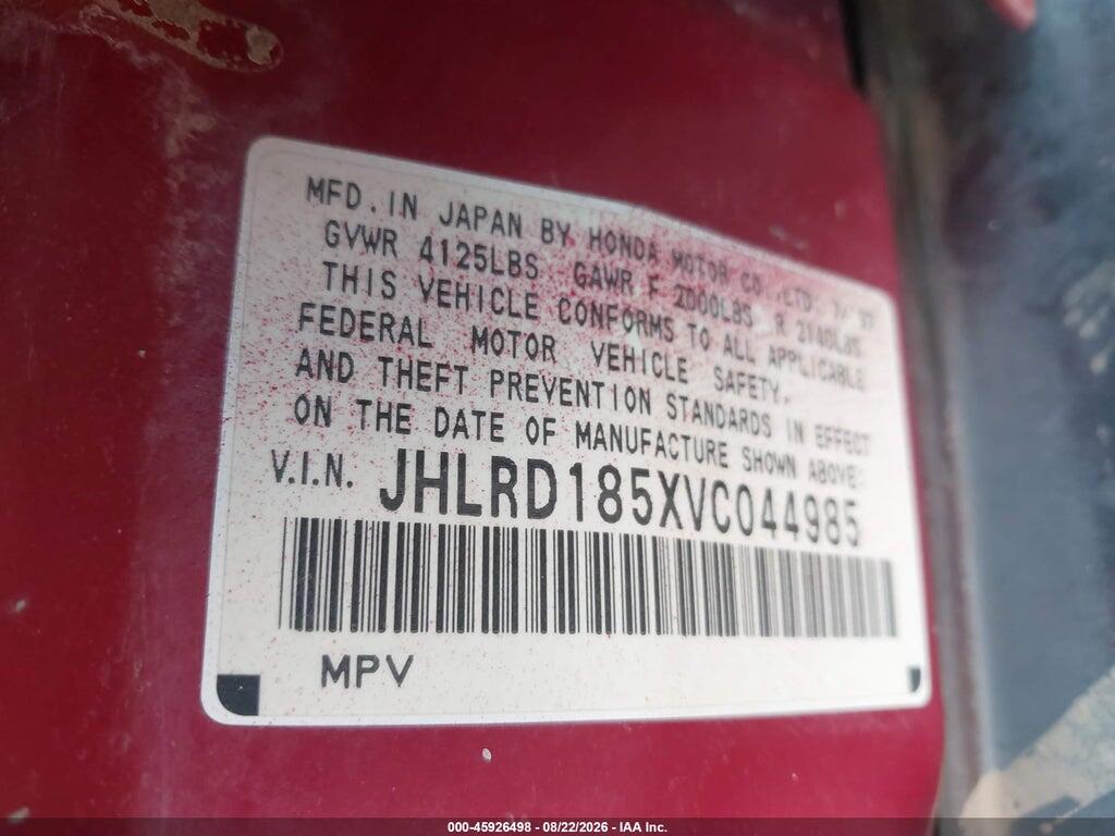 JHLRD185XVC044985 1997 HONDA CR-V photo no. 9