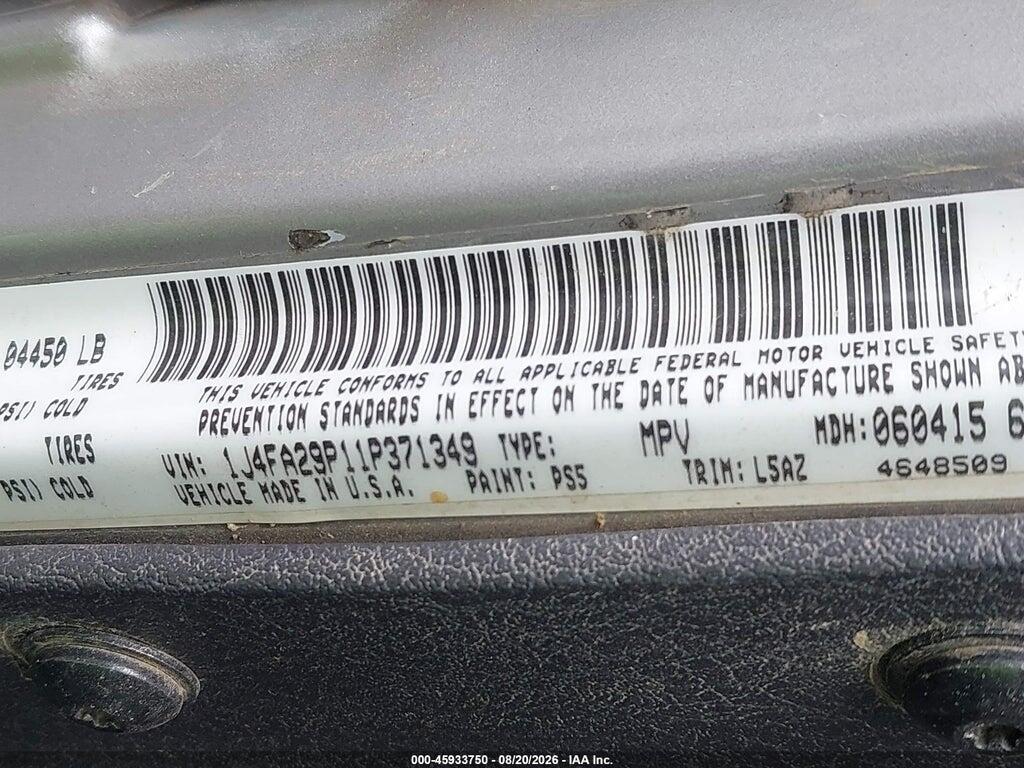 1J4FA29P11P371349 2001 JEEP WRANGLER photo no. 9