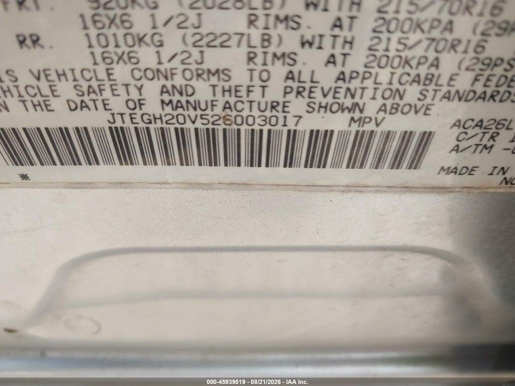 JTEGH20V526003017 2002 TOYOTA RAV4 photo no. 9