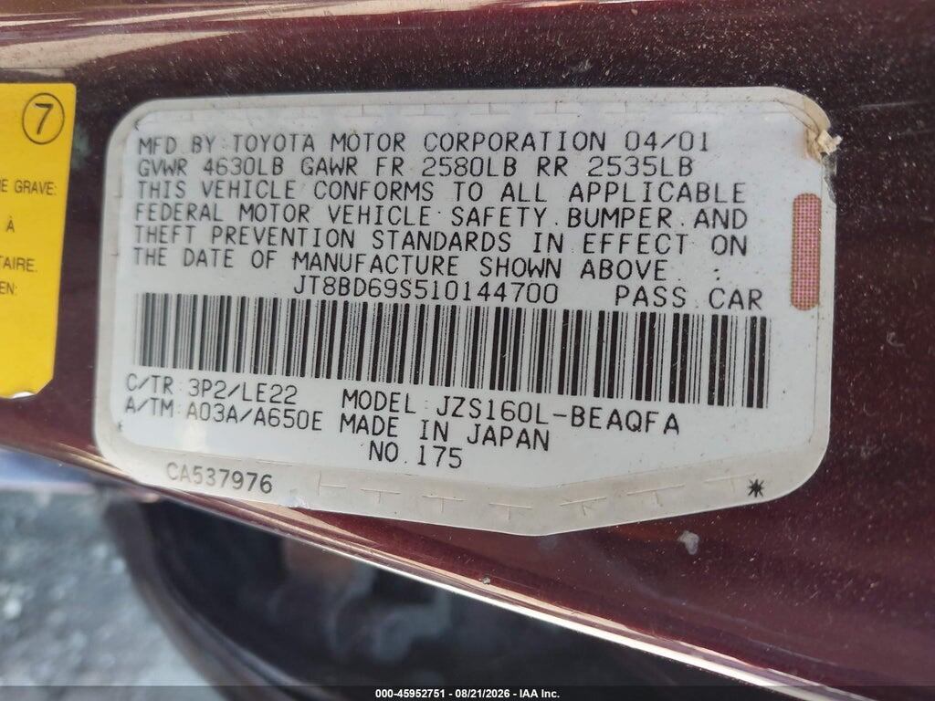 JT8BD69S510144700 2001 LEXUS GS 300 photo no. 9
