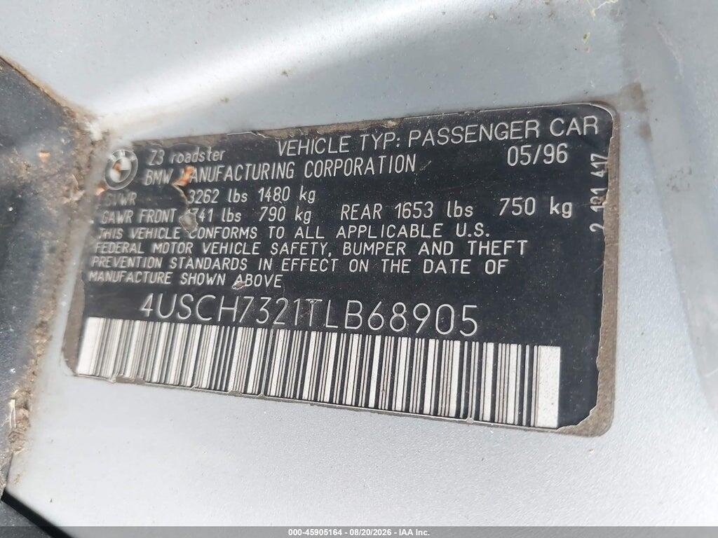 4USCH7321TLB68905 1996 BMW Z3 photo no. 9