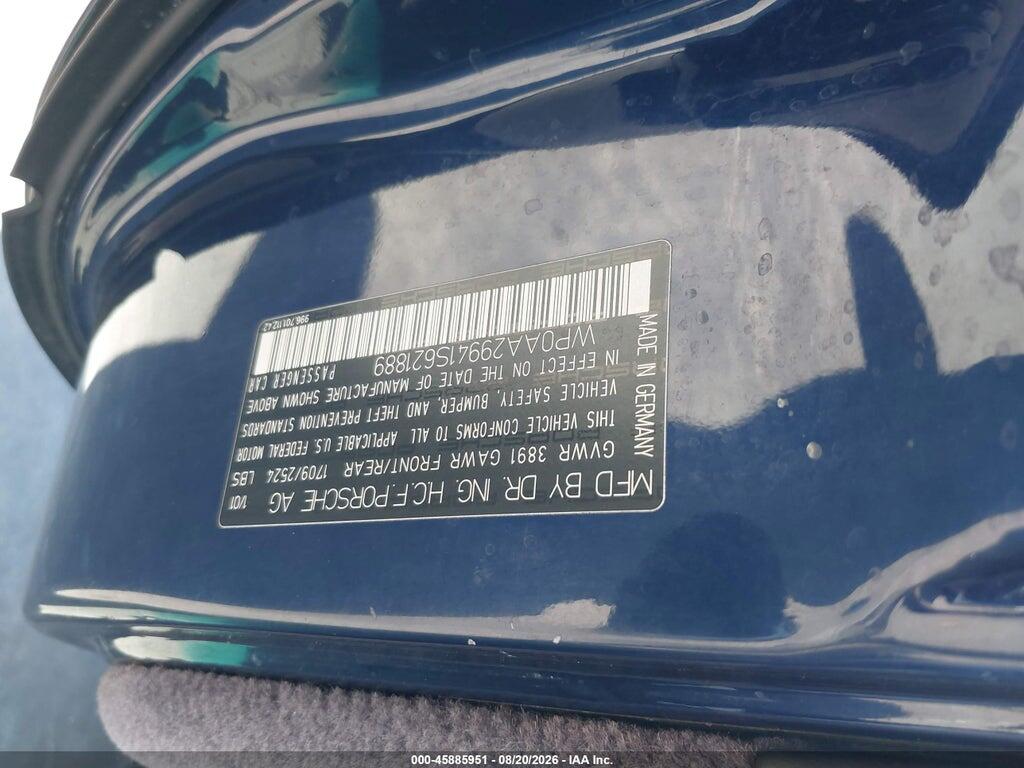 WP0AA29941S621889 2001 PORSCHE 911 photo no. 9