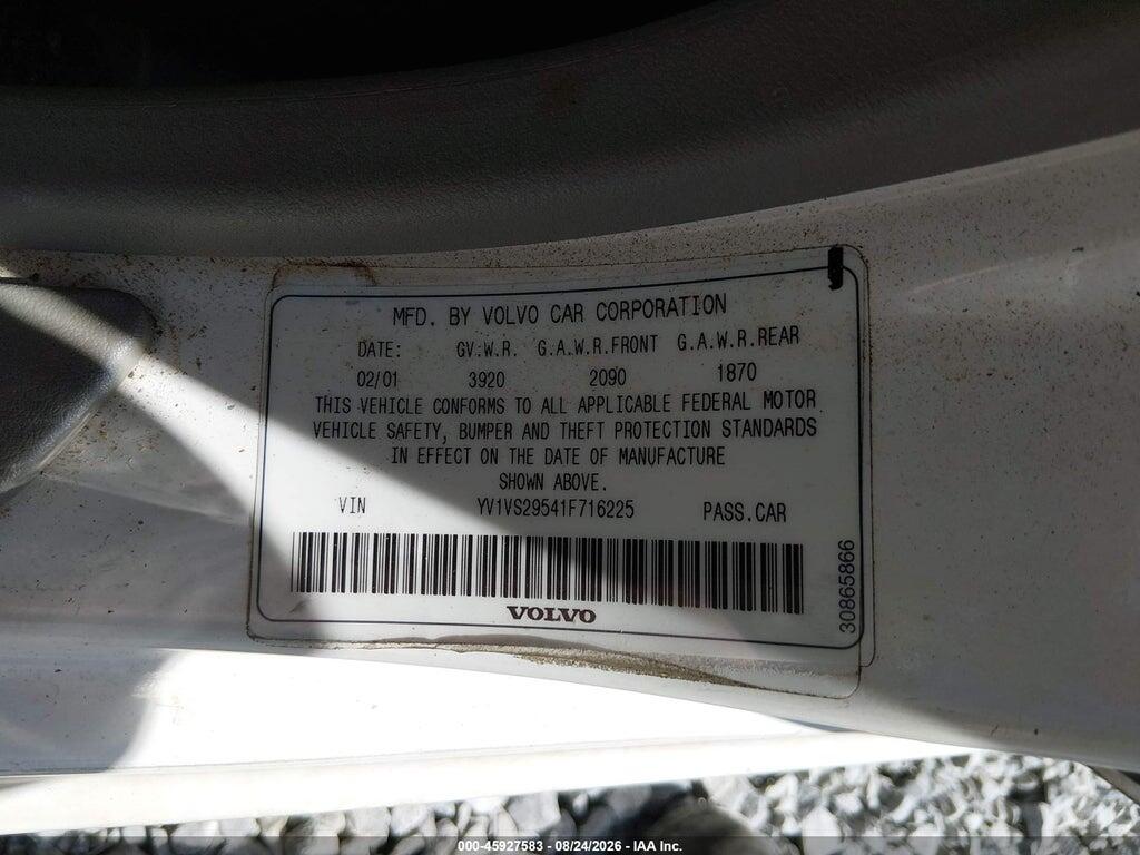 YV1VS29541F716225 2001 VOLVO S40 photo no. 9