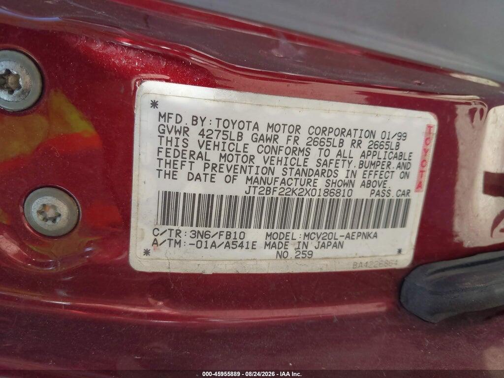 JT2BF22K2X0186810 1999 TOYOTA CAMRY photo no. 9
