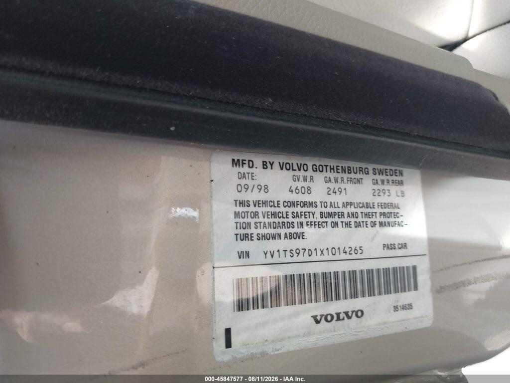 YV1TS97D1X1014265 1999 VOLVO S80 photo no. 9