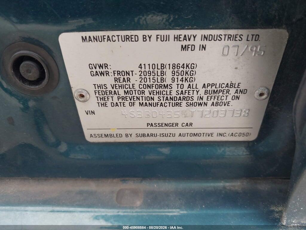 4S3BD4354T7203738 1996 SUBARU LEGACY photo no. 9