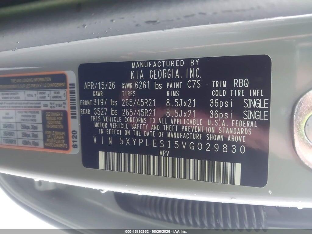 5XYPLES15VG029830 2027 KIA TELLURIDE photo no. 9