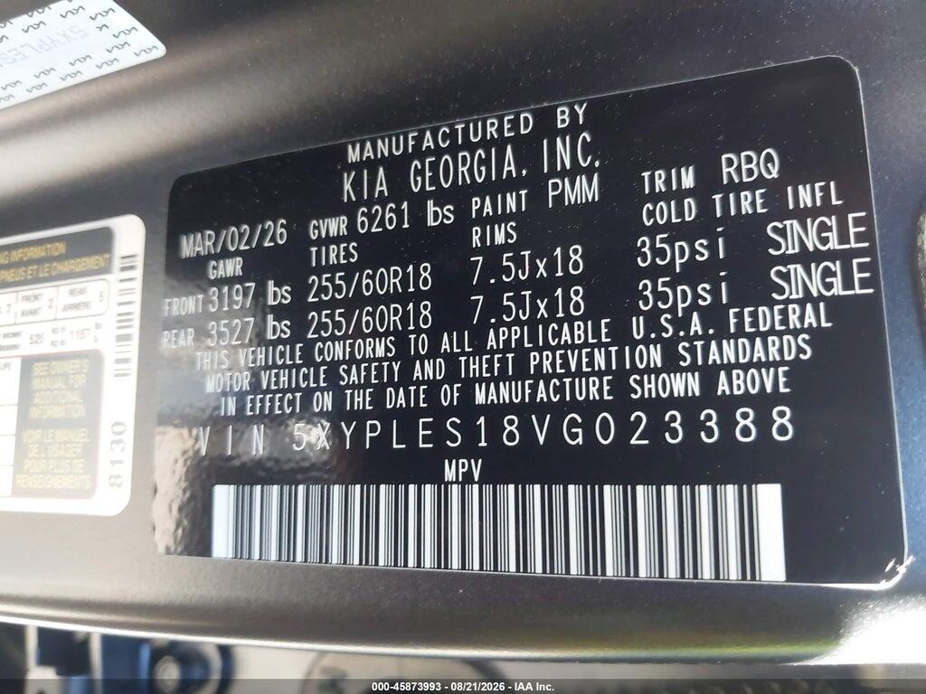 5XYPLES18VG023388 2027 KIA TELLURIDE photo no. 9