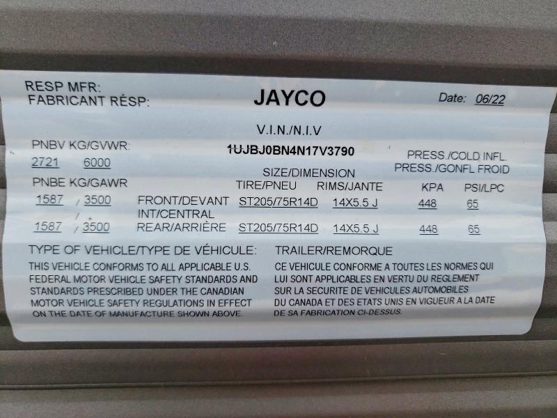 1UJBJ0BN4N17V3790 2022 JAYCO JAY FLIGHT photo no. 10