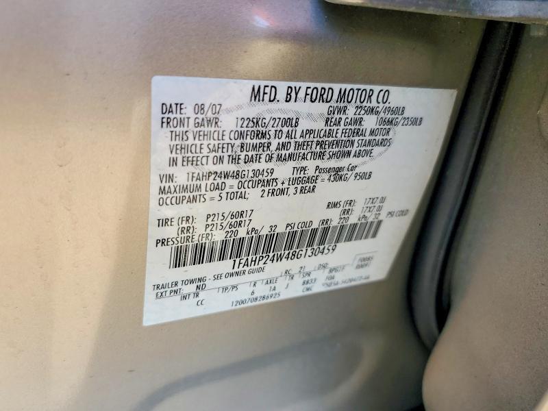 1FAHP24W48G130459 2008 FORD TAURUS photo no. 12