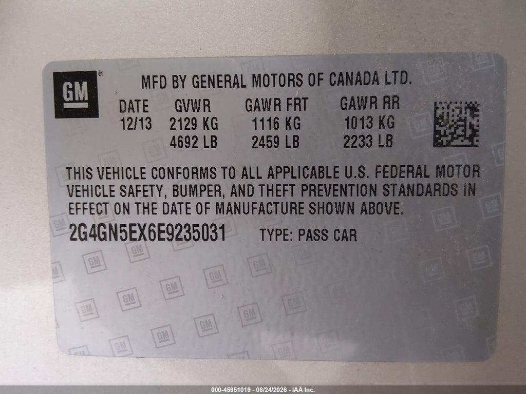 2G4GN5EX6E9235031 2014 BUICK REGAL photo no. 9