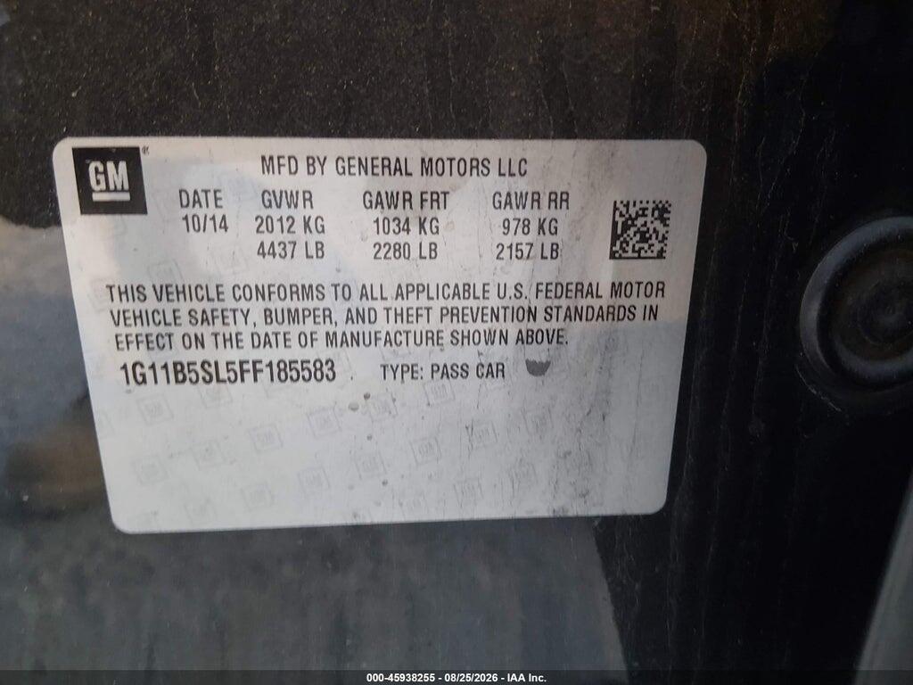 1G11B5SL5FF185583 2015 CHEVROLET MALIBU photo no. 9