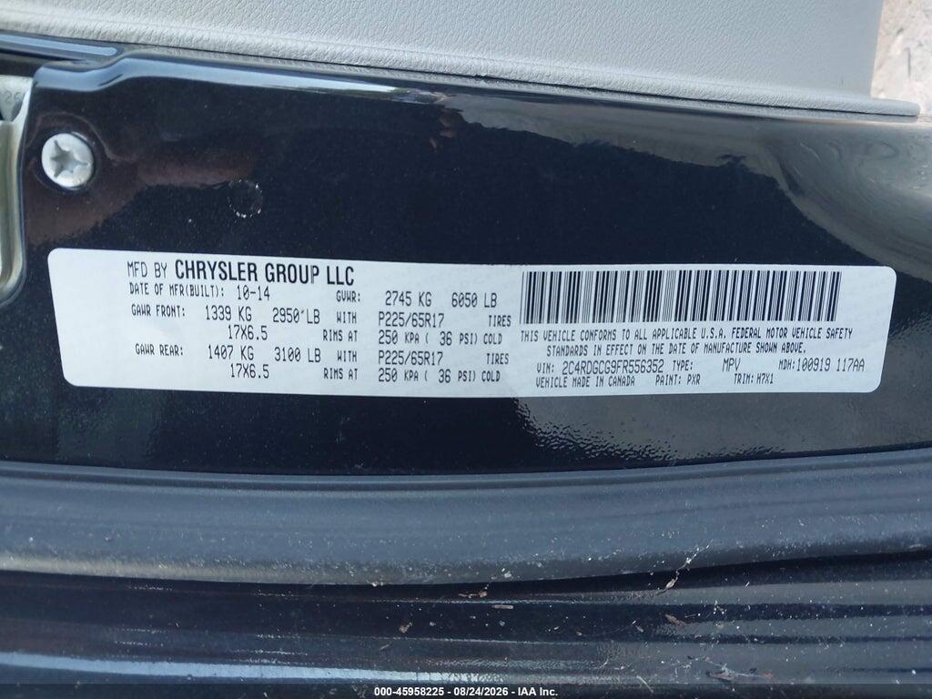 2C4RDGCG9FR556352 2015 DODGE GRAND CARAVAN photo no. 9