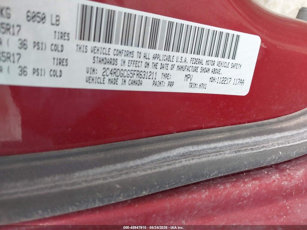 2C4RDGCG5FR631211 2015 DODGE GRAND CARAVAN photo no. 9
