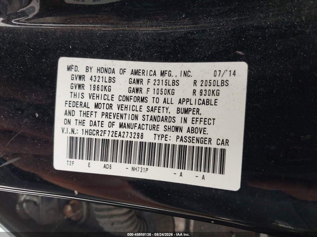 1HGCR2F72EA273298 2014 HONDA ACCORD photo no. 9