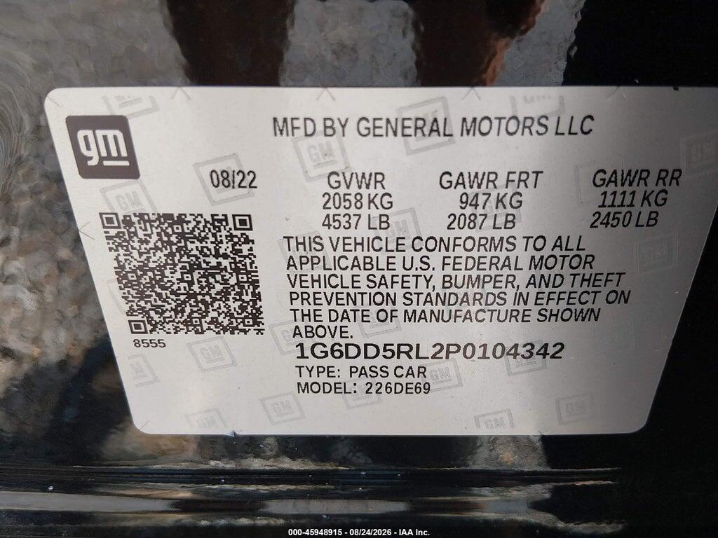 1G6DD5RL2P0104342 2023 CADILLAC CT4-V photo no. 9