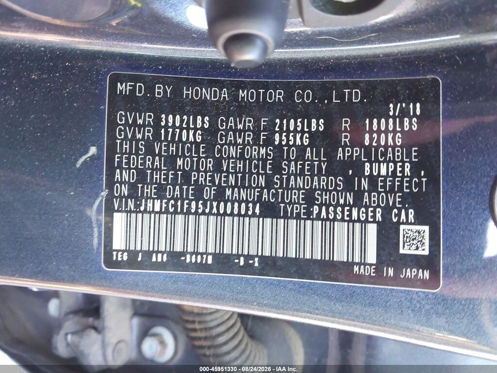 JHMFC1F95JX008034 2018 HONDA CIVIC photo no. 9