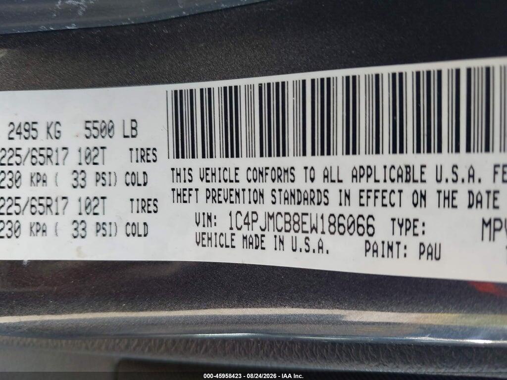 1C4PJMCB8EW186066 2014 JEEP CHEROKEE photo no. 9