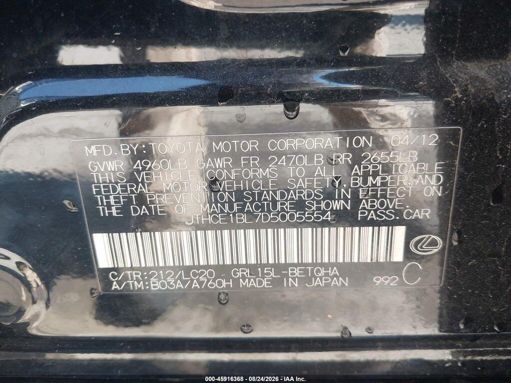 JTHCE1BL7D5005554 2013 LEXUS GS 350 photo no. 9