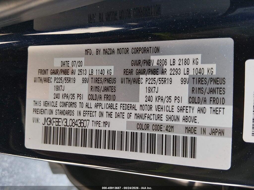 JM3KFBEY3L0843607 2020 MAZDA CX-5 photo no. 9