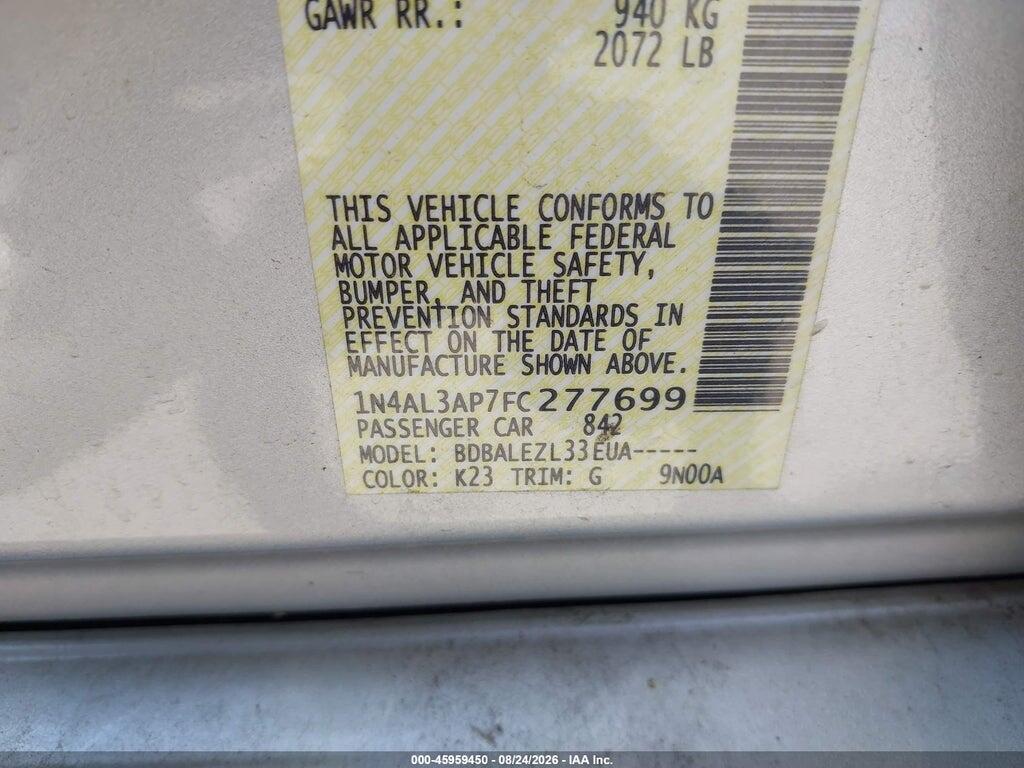 1N4AL3AP7FC277699 2015 NISSAN ALTIMA photo no. 9