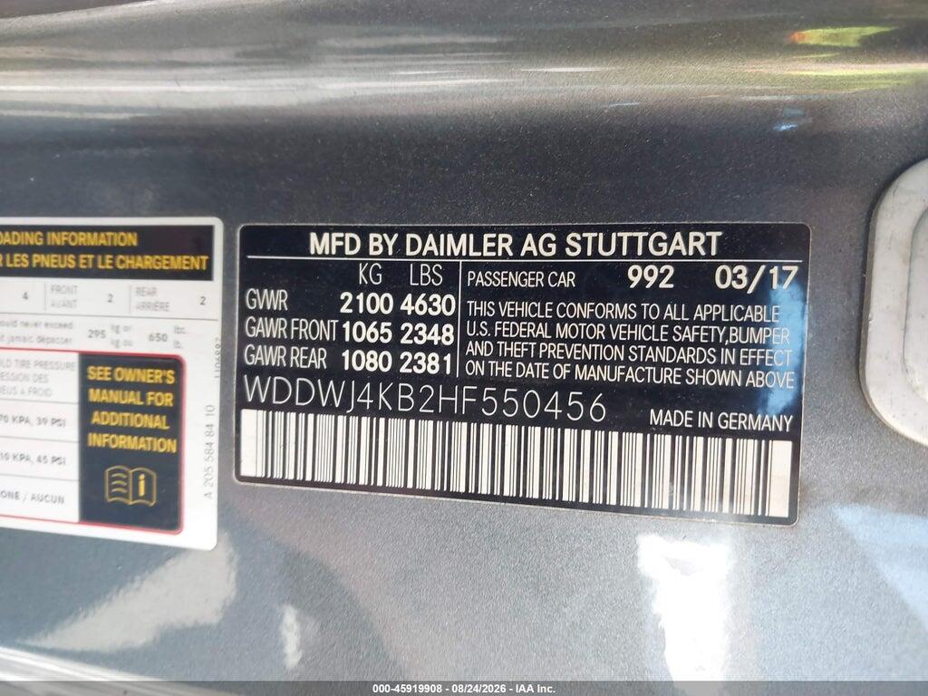 WDDWJ4KB2HF550456 2017 MERCEDES-BENZ C 300 photo no. 9