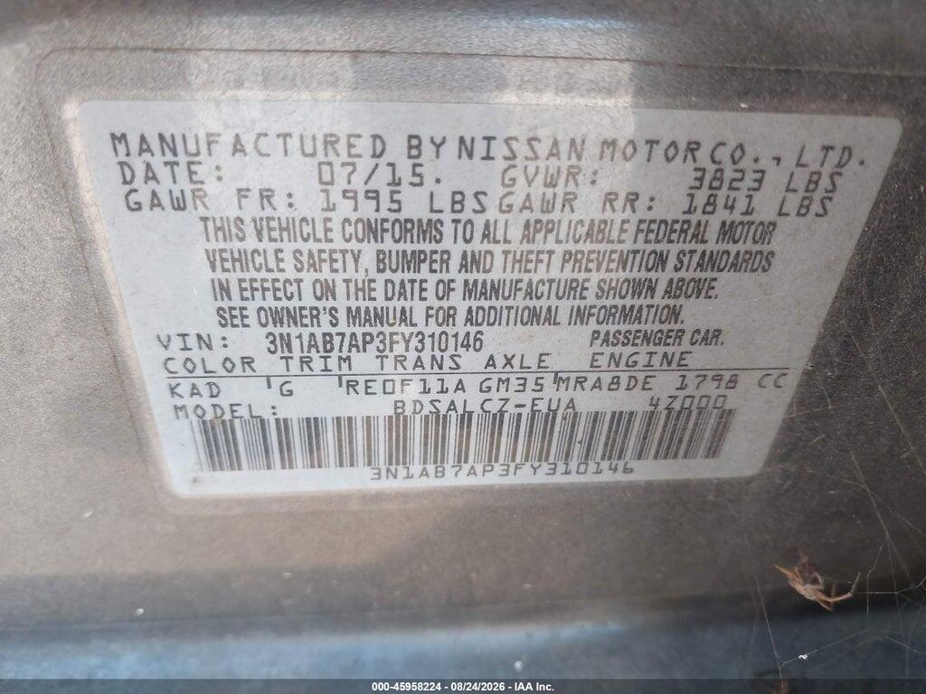 3N1AB7AP3FY310146 2015 NISSAN SENTRA photo no. 9