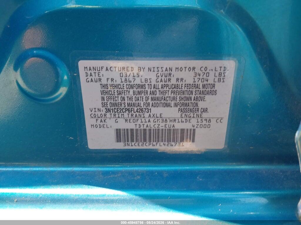 3N1CE2CP6FL426731 2015 NISSAN VERSA NOTE photo no. 9