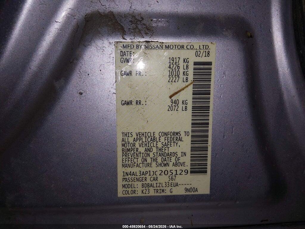 1N4AL3AP1JC205129 2018 NISSAN ALTIMA photo no. 9