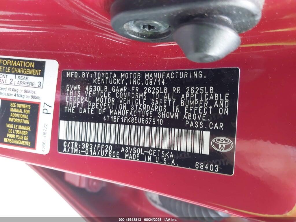 4T1BF1FK8EU867910 2014 TOYOTA CAMRY photo no. 9