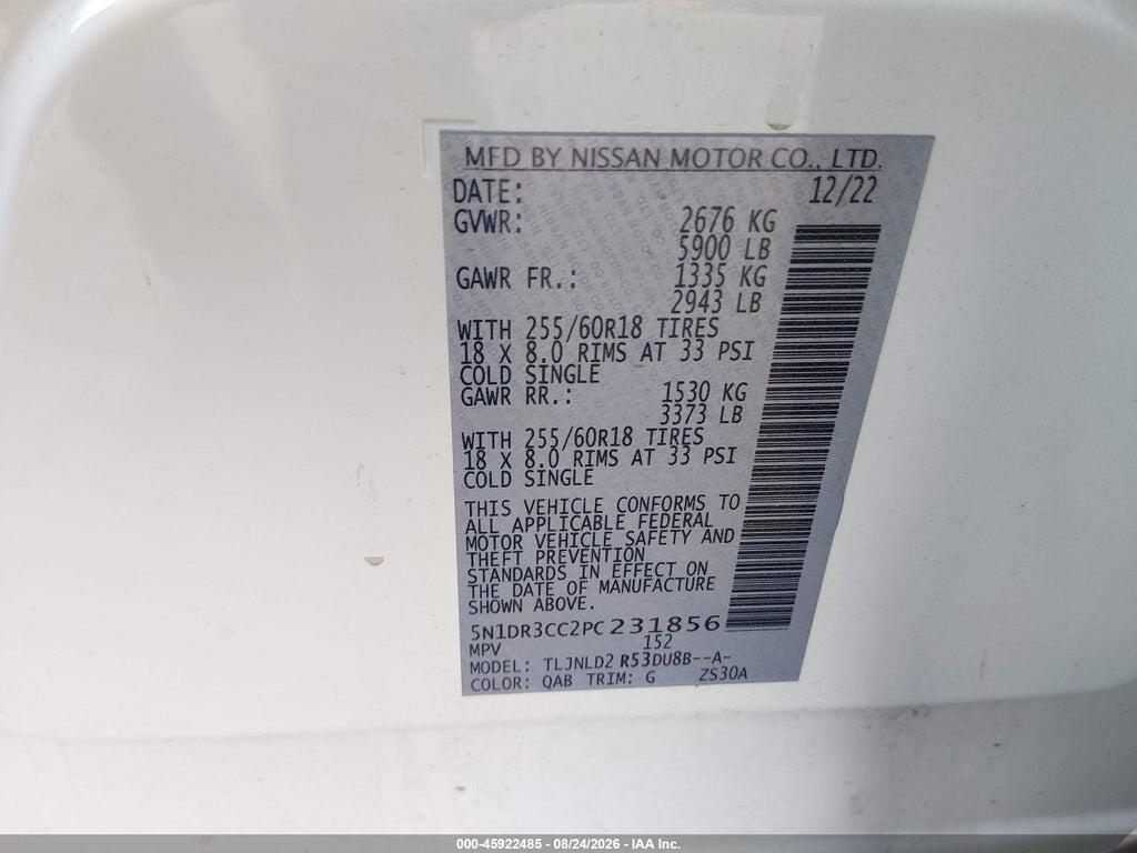 5N1DR3CC2PC231856 2023 NISSAN PATHFINDER photo no. 9