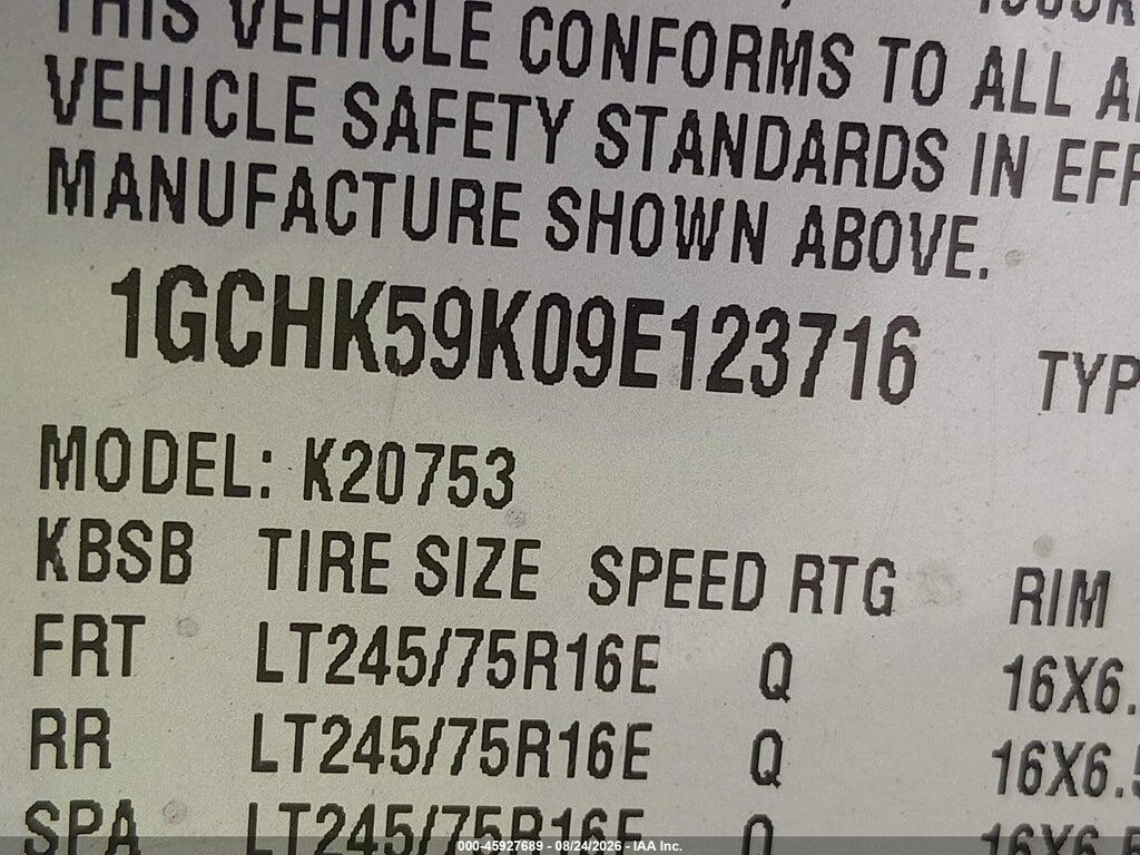 1GCHK59K09E123716 2009 CHEVROLET SILVERADO 2500HD photo no. 9