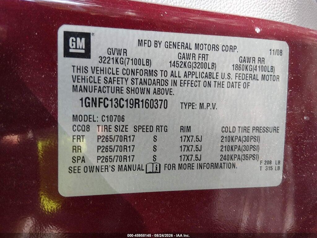 1GNFC13C19R160370 2009 CHEVROLET TAHOE photo no. 9