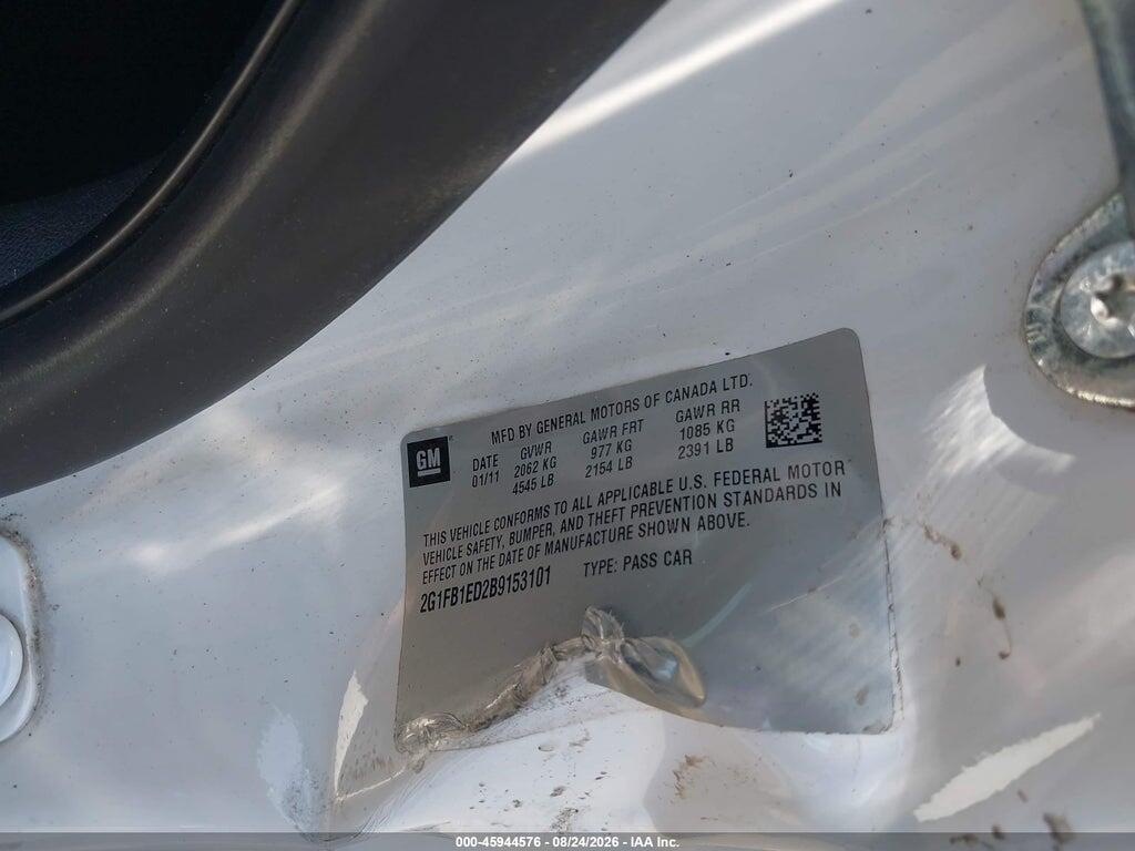 2G1FB1ED2B9153101 2011 CHEVROLET CAMARO photo no. 9