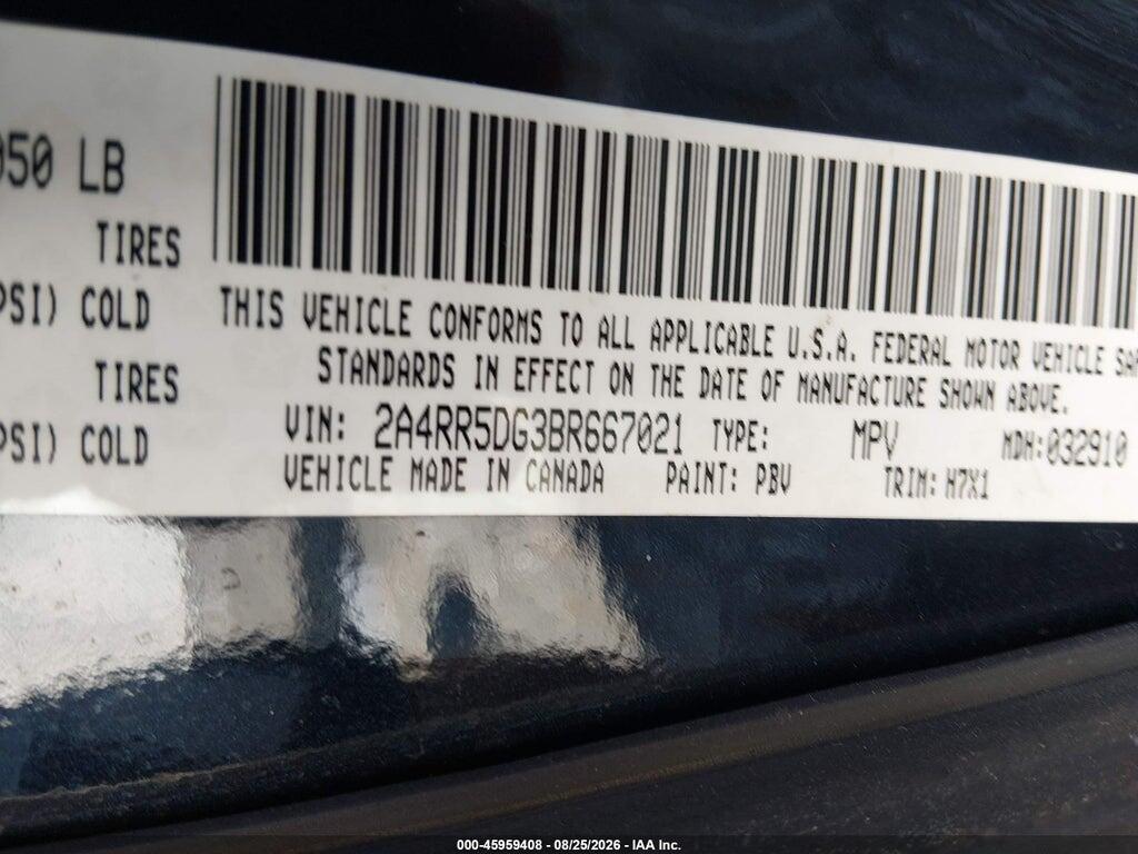 2A4RR5DG3BR667021 2011 CHRYSLER TOWN & COUNTRY photo no. 9