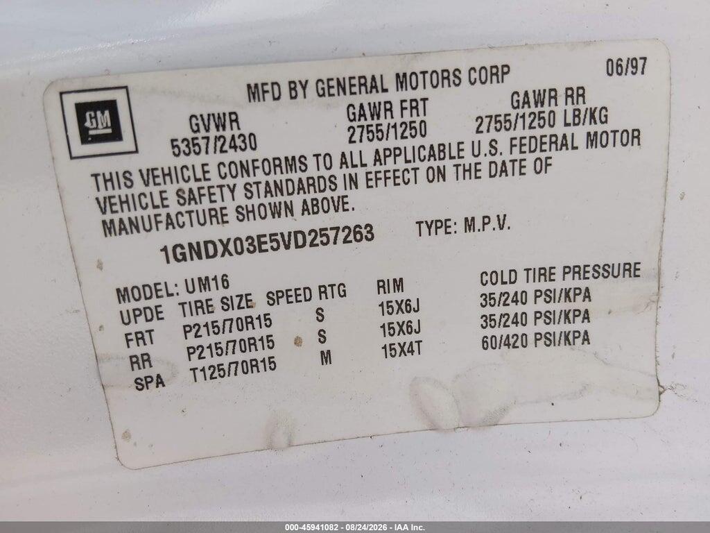 1GNDX03E5VD257263 1997 CHEVROLET VENTURE photo no. 8